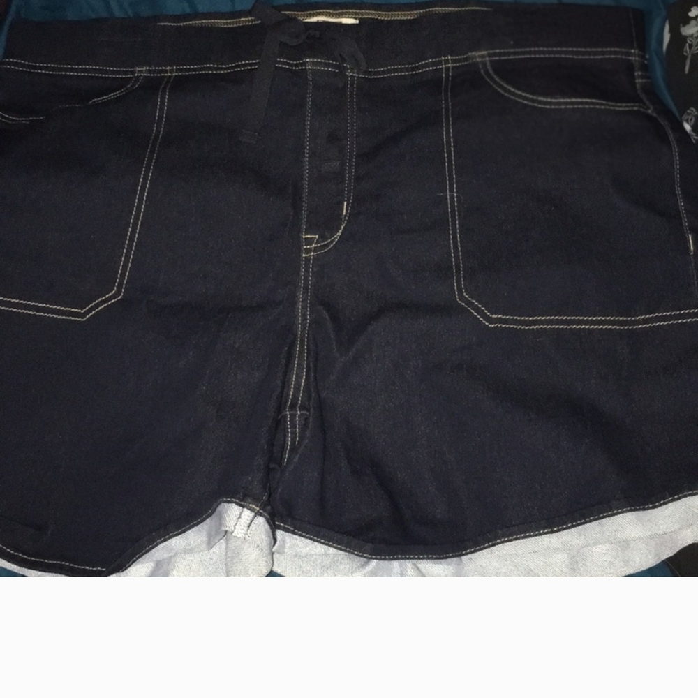 Dark Blue Denim Shorts